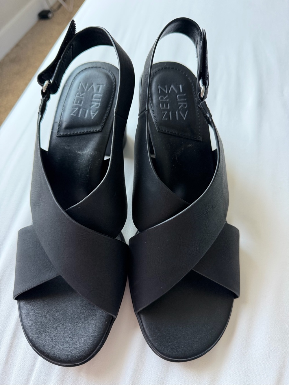 Naturalizer Black Crisscross Slingback Sandals - Picture 2 of 10